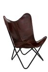 Orbit Art Gallery Handcrafted leather Butterfly Chair, Leather BKF, living room luxury, Relaxing Chair, with Free wallet (Full Chair)