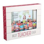 Pavilion - Best Teacher Ever - 9" x 7.25" Picture With 7" x 5" Horizontal Photo Slot Elementary Middle High School Gift From Student Kids