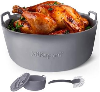 MiKapana Air fryer silicone Liners for Air Fryer Basket with Sturdy Strong Removable Bottom Food Safe Air Fryer Accessories Replacement of Air Fryer Parchment Paper Liners Size 7.5"/19 cm Grey