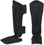 Raytos Muay Thai Shin Guards - MMA Kickboxing Leg Instep Protective Pads, Martial Art Sparring Gear for BJJ Karate Boxing Taekwondo Training, Men Adults Kids Children (Black, XL)