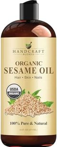 Handcraft Blends Organic Sesame Oil - 16 Fl Oz - 100% Pure and Natural - Premium Grade Carrier Oil for Skin and Hair - Hair and Body - Massage - Expeller-Pressed and Hexane-Free