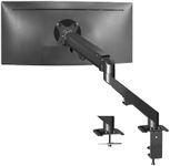 VIVO Black Articulating Single Pneumatic Spring Arm Clamp-On Desk Mount Stand, Fits 1 Monitor Screen 17 to 27 Inches with Max Vesa 100X100 (Stand-V101O)