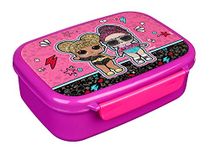 Scooli LOLO9903 Plastic Lunch Box with Two Clips, LOL Surprise, Easy to Open and Close, BPA and Phthalate Approx. 18 x 13.5 x 6 cm