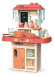 Obletter Trade Kids Pack of 36-Piece Kitchen Playset, with Realistic Lights and Sounds, Play Sink with Running Water, Dessert Shelf Toy & Kitchen Accessories Set for 4 Year Old Girls