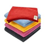 SOFTSPUN Microfiber Cloth 5pcs 40x40cms 340 GSM Multi-Color! Thick Lint & Streak-Free Multipurpose Cloths Automotive Microfibre Towels for Car Bike Cleaning Polishing Washing & Detailing.