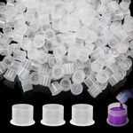 1000pcs Medium Tattoo Ink Caps Disposable Tattoo Ink Cups with Base Plastic Pigment Caps Cups Permanent Makeup Container Cups for Tattoo Ink