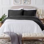 Great Bay Home Full Jersey Knit Sheets. All Season, Soft, Cozy Flannel Jersey T-Shirt Sheet Set. Cotton Blend Jersey Sheets. Cozy Flex Collection (Full, Charcoal)