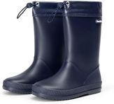 DREAM PAIRS Kids Rain Boots Boys Girls Lightweight Boots Waterproof Easy-on Outdoor Playing Rain Boot Unisex-Child,Size 4 Big Kid,Navy,SDRB2401K
