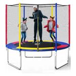 Let's Play® Imported Trampoline Jumping Trainer 6 FEET for Kids and Adult, Rebounder Trampoline with Safety Net & Spring, Pad Indoor and Outdoor, Multi-Colour