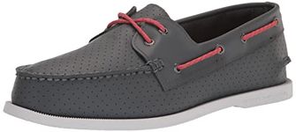 Sperry Men's Authentic Original 2-Eye Perf Boat Shoe, Black, 9.5 US