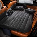 Brogbus RAF Car Travel Vehicle Inflatable Cushion Mattress with Two Air Pillows, Car Air Pump and Repair Tikki for Car Travel (Black, 53.5 X 32.2 X 16.5 Inch) - Abs Plastic, King (U.K. Standard)
