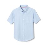 French Toast Men Short Sleeve Oxford Shirt, Light Blue, Large