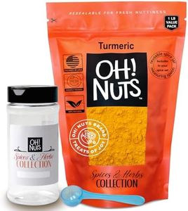 Oh! Nuts Turmeric Powder, 16 oz Value Bag - Includes Empty Jar + Measuring Spoon, Extra Fresh & Aromatic - Used by Top Chefs
