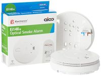 Aico Ei146e Optical Smoke Alarm AC mains power supply and 9V alkaline battery back-up.