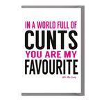 Little Miss Cunty Rude Birthday Card - in a World Full of cunts LMC30