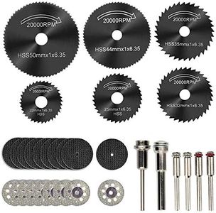 Cutting Wheels for Rotary Tool, Diamond Metal Wood Cutting Wheels and Drill Cutting Disc with 1/8" Shank and Resin Cutting Off Wheels with Mandrels for Wood Metal DIY Craft