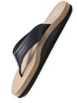 SHAPECRUNCH Women's Arch Support Slippers | Ortho Flipflops with soft MCR footbed - Reduce Pressure on Feet, Joints, and Back (Biege - Dark Blue, 4)