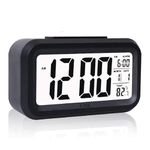 CBK Plastic Digital Alarm Clock Table Clock For Students, Home, Office, Corporate With Automatic Sensor, Date & Temperature, 5.91 Inch, 15 cm,Black