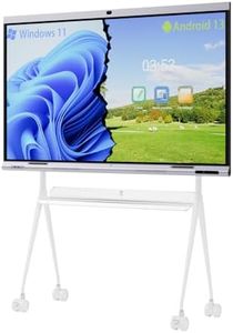 TIBURN R1 75" Smart Board, Touchscreen Display, 4K UHD Interactive Whiteboard, Touch Screen Interactive Smart Whiteboard for Classroom and Businesses(Board + Stand)