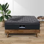 Giselle Bedding Single Mattress Bed Mattresses Bamboo Foam 34cm Thickness, with 5-Zone Pocket Spring System and Breathable Euro Top, 5Yrs Warranty, Medium Firm, Blackwith Vacuum Packed