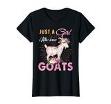 Funny Gift Watercolor Just A Girl Who Loves Goats T-Shirt