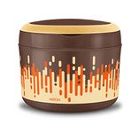 MILTON New Big Bite Insulated Inner Stainless Steel Tiffin Box with Additional Plate and handle, 900 ml, Brown| BPA Free | Food Grade | Easy to Carry | Easy to Clean