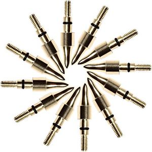 TOPARCHERY 12/24 pcs Broadheads 100 Grain Steel Screw-in Arrowhead Arrow Tips Golden Archery Hunting Practice Arrows (12 X)