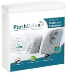 Queen Premium 100% Waterproof Mattress Protector Hypoallergenic, Vinyl Free, Breathable Soft Cotton Terry Surface - 10 Year Warranty from PlushDeluxe