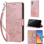 KENHONER Phone Case for Xiaomi Redmi 12 4G / Note 12R Case, Premium PU Leather Shockproof Protective Wallte Cover compatible Xiaomi Redmi 12 4G / Note 12R Rose Gold