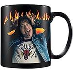 Pyramid International Stranger Things Mug (Eddie Hellfire Design) 11oz Ceramic Black Mug, Coffee Mug and Stranger Things Gifts - Official Stranger Things Merchandise