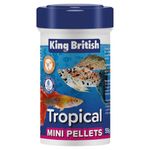 King British – Tropical Mini Pellets 55g – Multi-Vitamin Complete Fish Food – Low Waste, Clear Water Formula, Natural Ingredients – For Tropical Fish