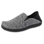 isotoner Men's Recycled Sport Knit Miles Closed Back Slip on Slipper, Black, Large