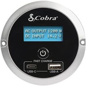 Cobra CPIALCDG1 Télécommande Compatible avec Les onduleurs Cobras de qualité Professionnelle, télécommande Marche/arrêt, 4 Options de Montage, 2 Ports USB, Noir