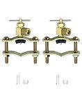 QWORK Self-Tapping Saddle Valve, Pack of 2, Copper Needle Valve with 1/4" Compression Outlet, Fit 3/8" to 1-1/4" OD Tube