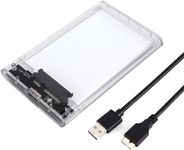 Generic 2.5"" SATA to USB 3.0 HDD/SSD Enclosure, LED, UASP, Auto Sleep, Tool-Free, for PC/Laptop (Colour - Transparent)