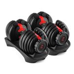 Cockatoo ADB-01 2.5 KG- 40 Kg Adjustable Dumbbell Set, Home Workout Gym Equipment Men and Women, Quick One-Second Adjustment 15-IN-1 Dumbbell Dumbbells Set For Home Gym (40 Kg, Red)