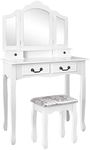 Artiss Dressing Table Foldable Mirr