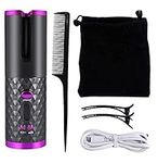 Klick&Tell Automatic Hair Curler with LCD Display 5200mAh and Timer, 6 Adjustable Temperature Cordless Hair Curler, Cordless Auto Curler and amazing Curling Can, Fast Heating USB Rechargeable Hair Curler