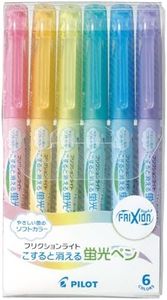 Pilot Highlighter Frixion Light, 6 Soft Color Set (SFL-60SL-6CS)