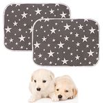 Bestomrogh 2 Pcs Puppy Training Pad Waterproof Dog Mat Non-Slip, Washable Fast Absorbing Puppy Pee Pad, Reusable Puppy Training Mat Pet Pee Pads Suitable for Dogs, Cats and Rabbit (50x70cm) (Grey)