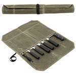 Leogony Knife Roll Bag for Chefs, 7 Slots Waxed Canvas Knife Bags