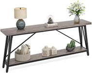 LITTLE TREE 70.9 Inch Long Entryway Console Table, Industrial Behind Sofa Couch Table for Living Room