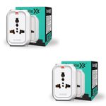 Sturlite Alyx 3 Pin Plug| Universal AC Travel Adapter| ABS Strong Body Socket (Pack of 2)