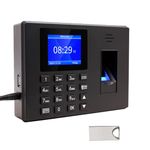 MIKONIYA Time Clock,Attendance Machine ​with Fingerprint,Time Clocks for Employees Small Business,Password Punching in One,2.4 inch TFT Color Screen,with 16G U-Disk