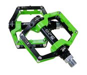 Black Green 528 shanmashi Mountain Bike MTB Pedals Aluminium Bicycle BMX Flat Pedal with Removable Non-Slip Studs 9/16