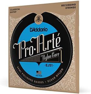 D'Addario Guitar Strings - Pro-Arte Classical Guitar Strings - EJ51 - Nylon Guitar Strings - Semi Polished Basses Nylon Core, Hard Tension