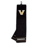 Team Golf NCAA Vanderbilt Commodores Embroidered Golf Towel Embroidered Golf Towel, Checkered Scrubber Design, Embroidered Logo