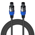 Poyiccot Speakon Cables 6ft, Speakon Male to Male Cable, Professional 18Guage AWG Audio Cord 16mm² Coper Wire Speaker Cable for DJ Speaker & Amplifier with Twist Lock