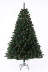EVRE Artificial Christmas Tree With Pine Cones & Berries 8ft with 1500 PVC Tips, Easy Build Hinged Branches & Strong Metal Stand (8Ft, Pinecones & Berries)