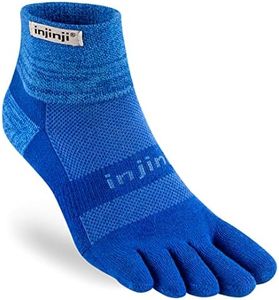 injinji Men's Trail Midweight Mini Crew Toesocks, Marina, Large